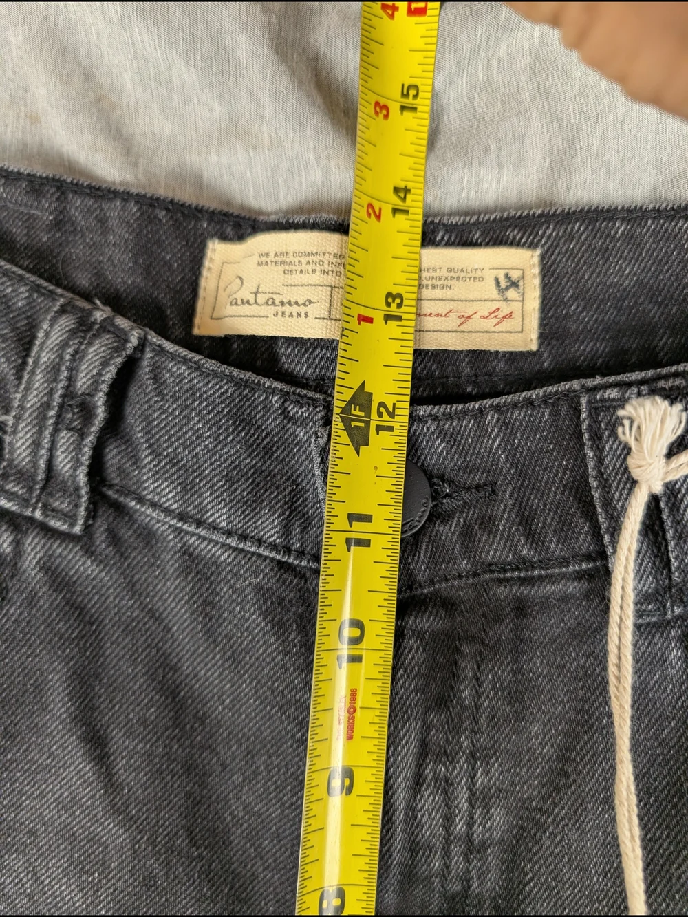 Pantamo Jeans Women's 30 High Rise Wide Leg Loose Dark Wash Black Denim